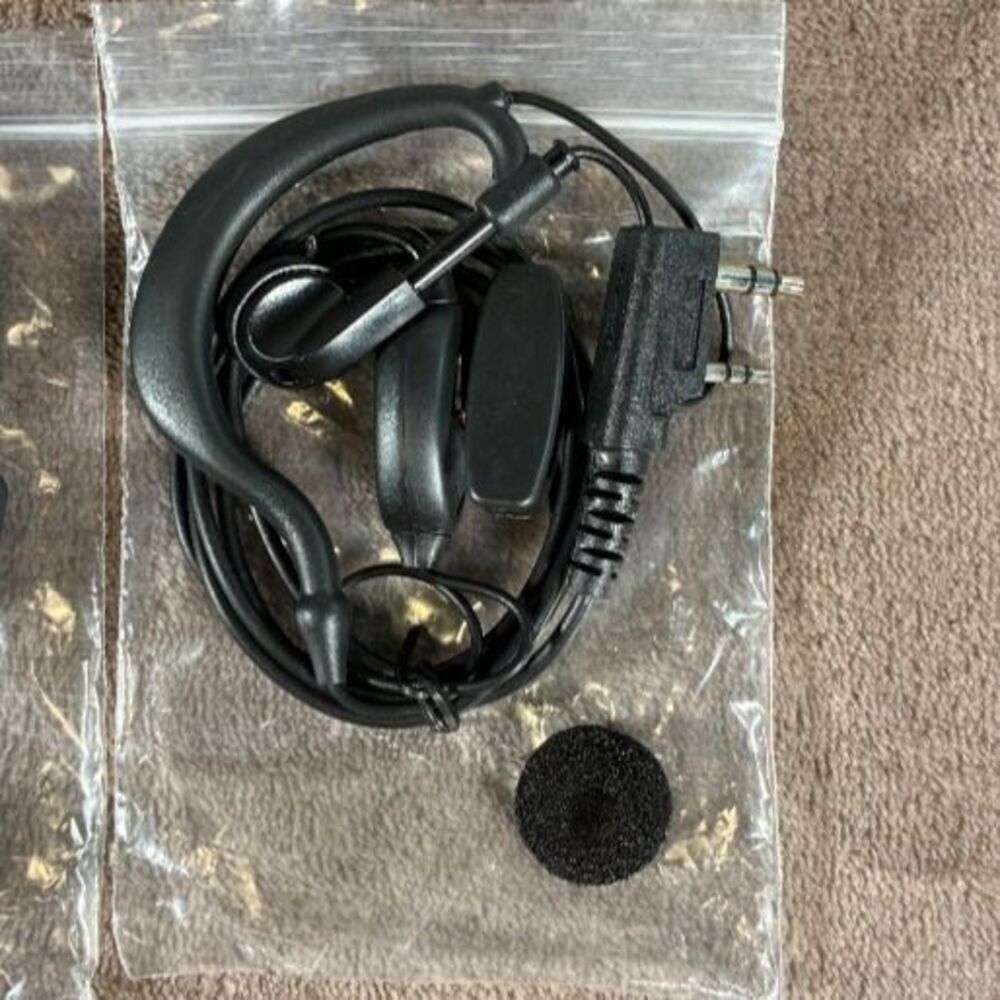 2-Pin Acoustic Tube Earpiece Headset w/ Lapel Mic & PTT for Two-Way Radio